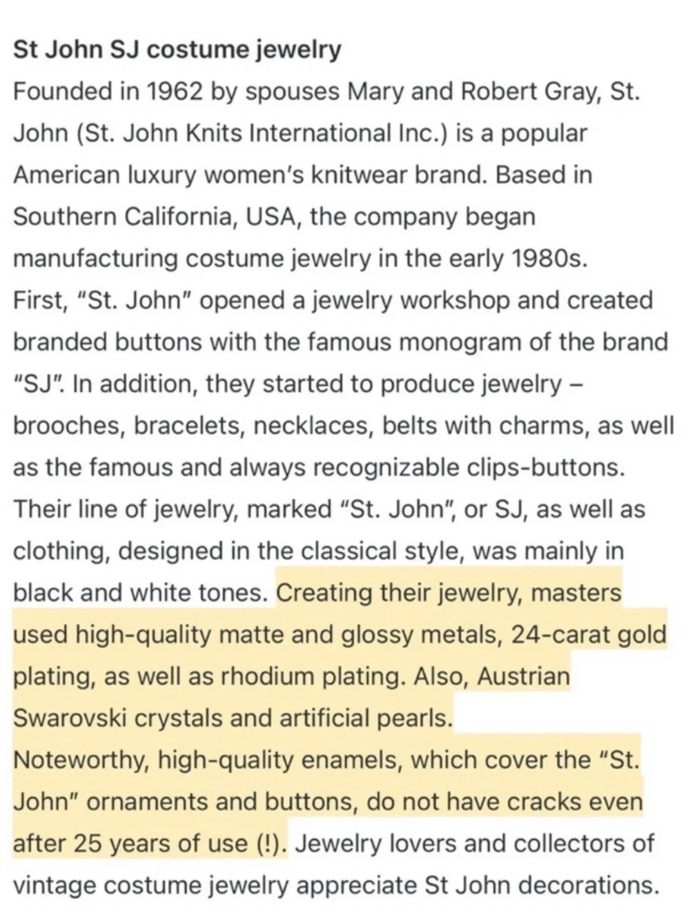 St. John Authentic Runway Vintage Retro Iconic Designer Formal Couture Bracelet